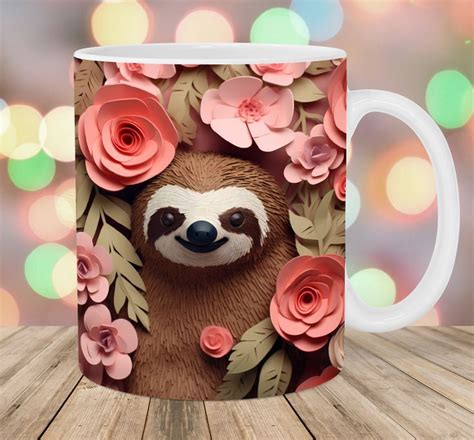 3d sloth mug